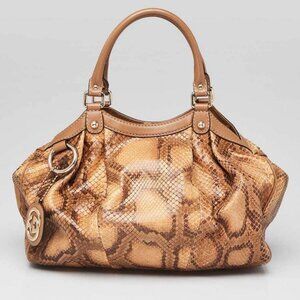 Gucci Brown Python Medium Sukey Tote Bag